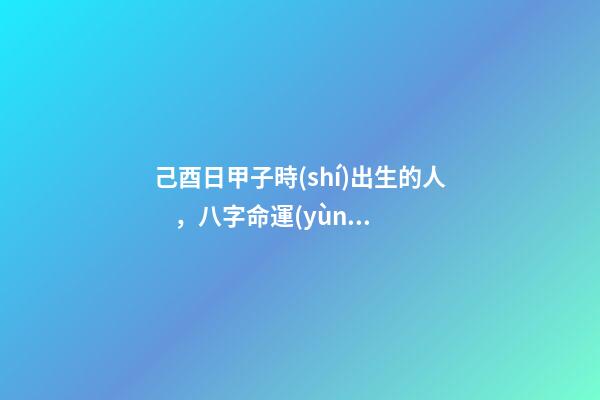 己酉日甲子時(shí)出生的人，八字命運(yùn)如何？